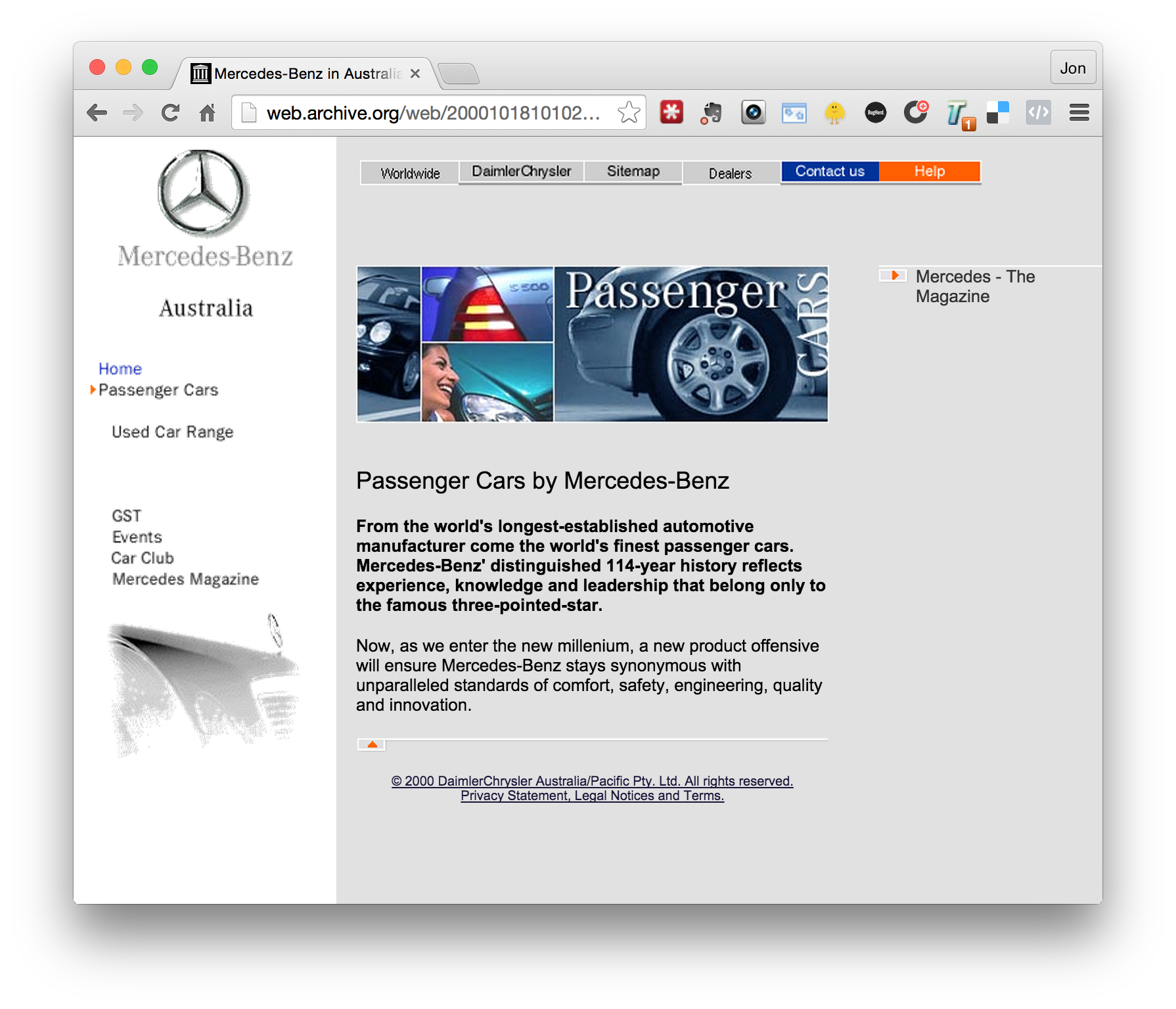Mercedes Benz Website