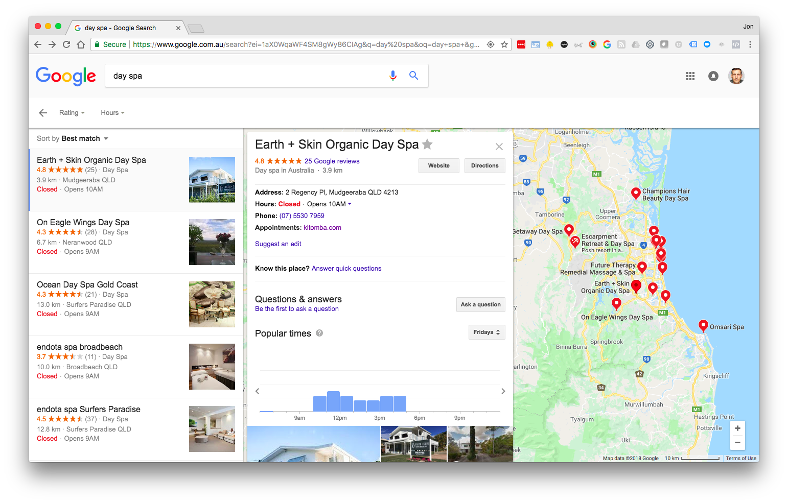 Day Spa Google Maps Search