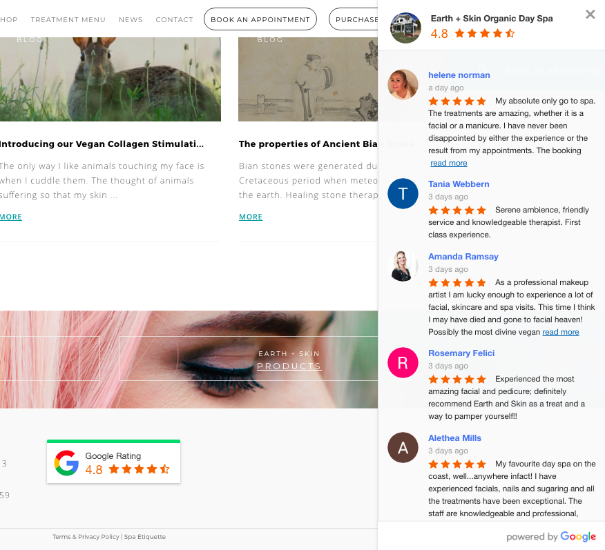 Google Ratings Widget Expanded