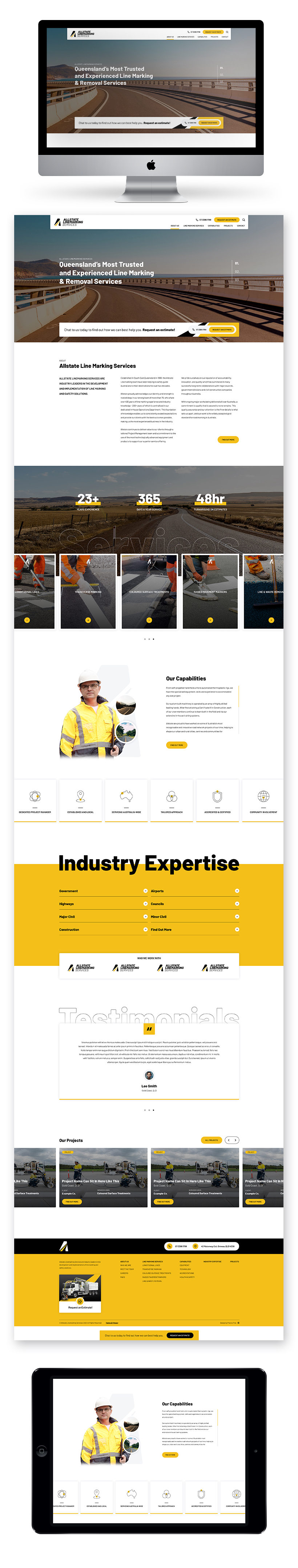Allstate Linemarking Services | Website Design | Five by Five